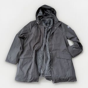 Lands' End Women's 3 in 1 Parka with Quilted Vest Black Coat Size XL